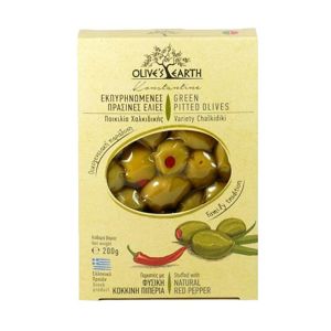 Olives Earth Zelené olivy s paprikou 200 g